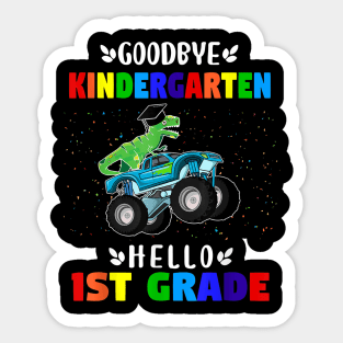 Goodbye Kindergarten Hello First Grade Graduation Boy Sticker